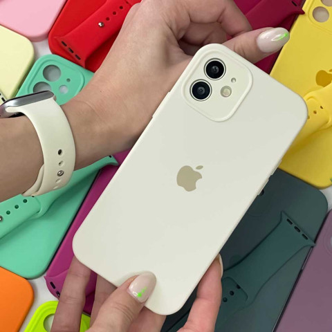 Чохол Silicone Case Full Camera для iPhone 12 mini Antique white